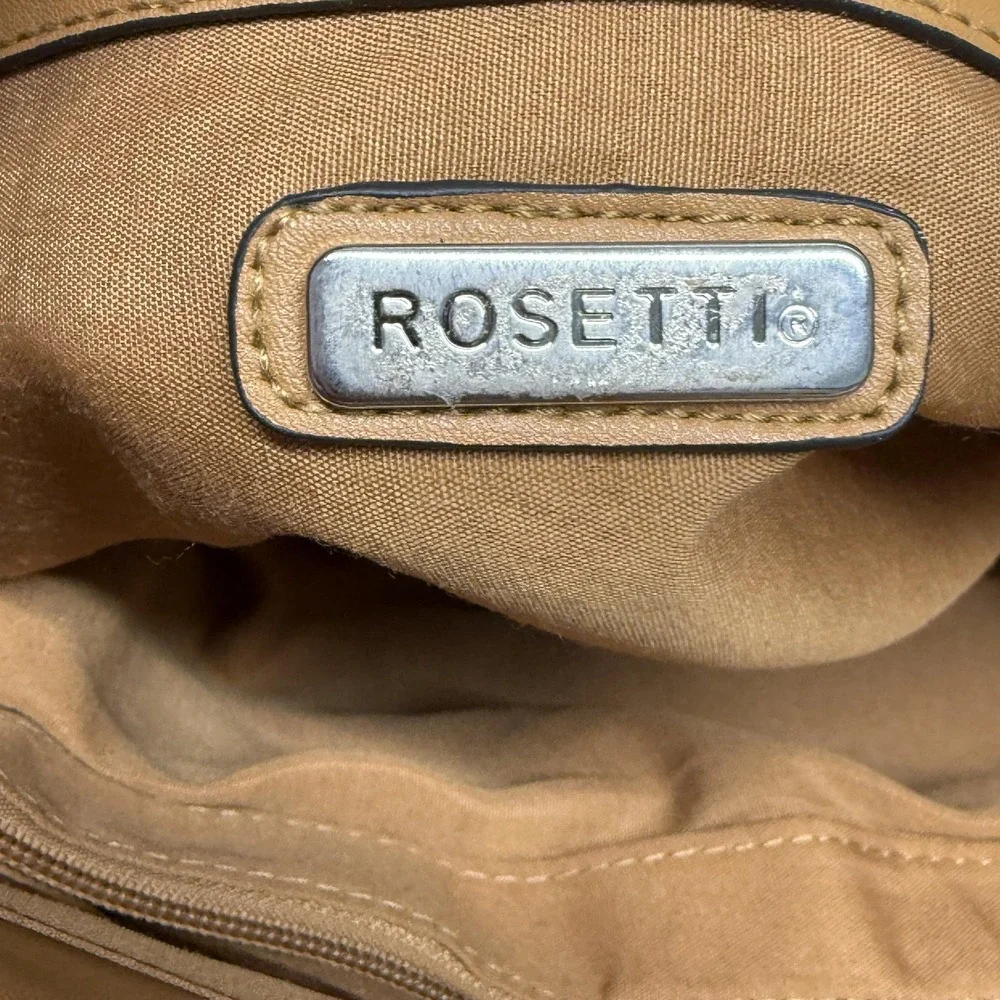 Rosetti Shoulder Bag Womens Medium Brown Stripe Butterfly Embroidered Purse